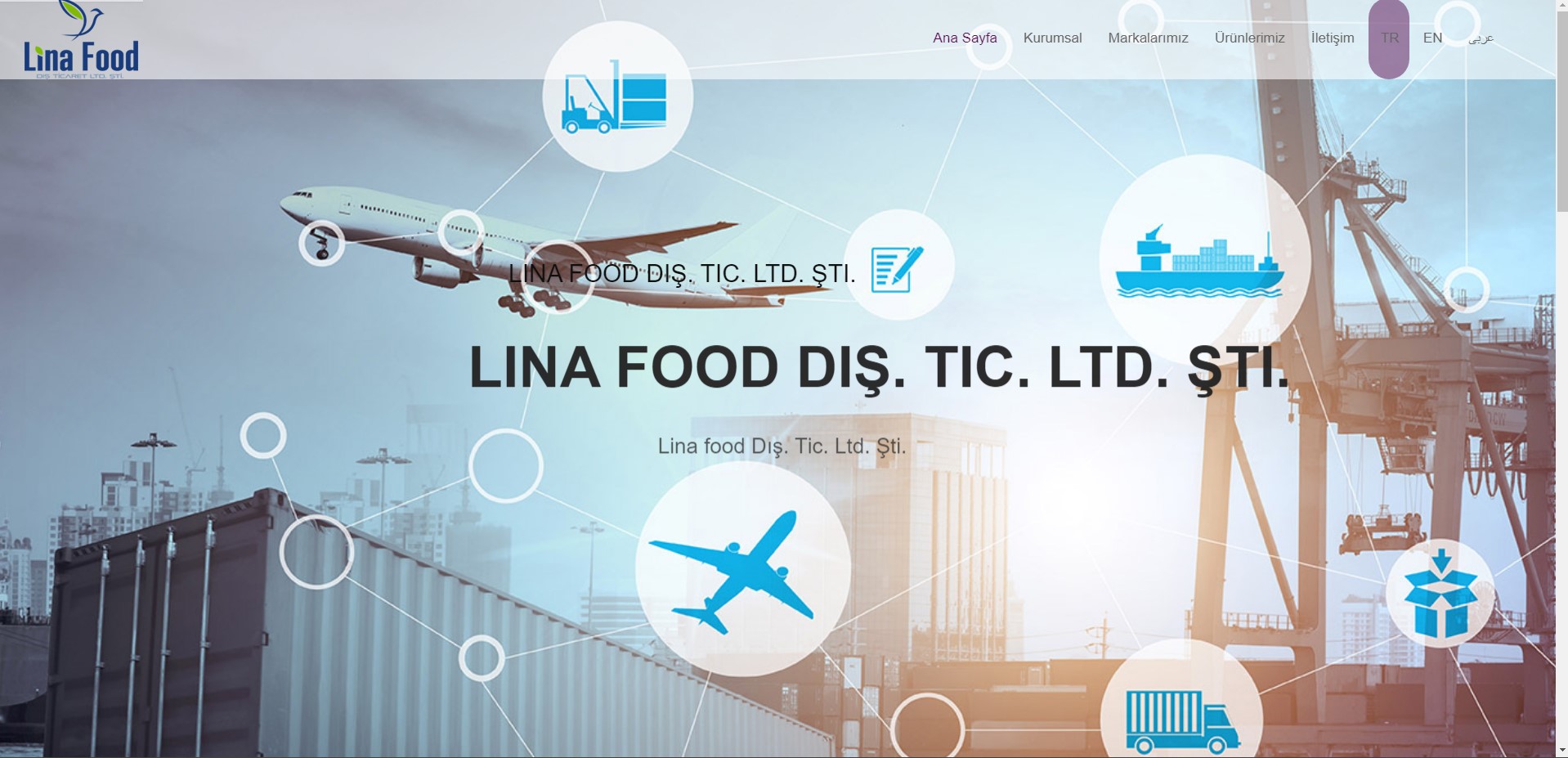 Lina Food Dış Ticaret Web Sayfası